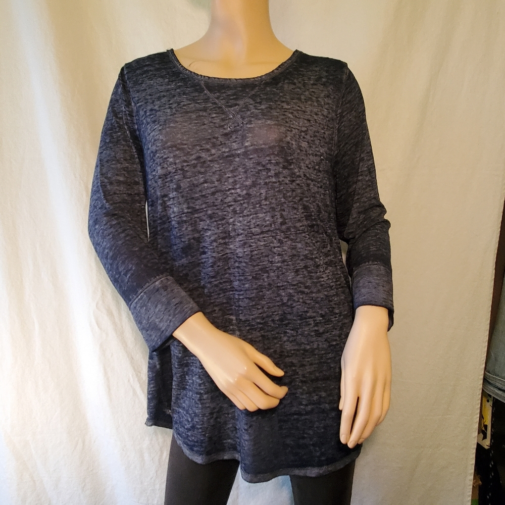 2 Women's Long Sleeve Tunic Tops (Grey And Teal)